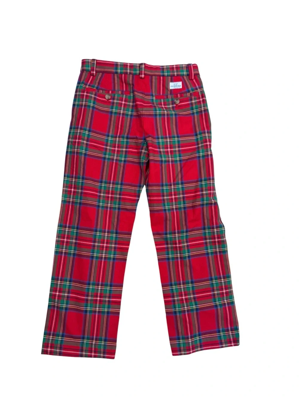 Vineyard Vines Red Tartan Plaid Kids Pants